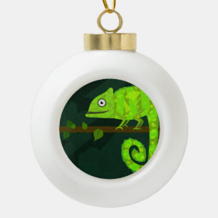 Boule En Céramique Caméléon vert mignon