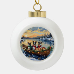 Boule En Céramique Cane Corso Noël Bateau Fêtes