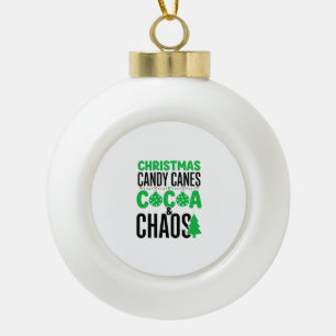 Boule En Céramique Canne de Noël au Cacao Chaos Design