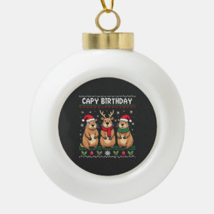 Boule En Céramique Capy Anniversaire Vilain Chant de Noël Capybara