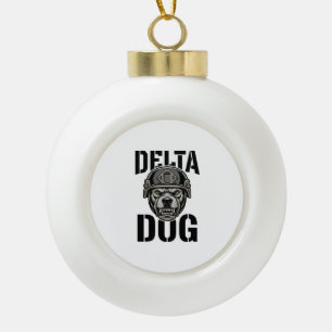 Boule En Céramique Casque Delta Dog Bulldog Gravure Vintage Design_
