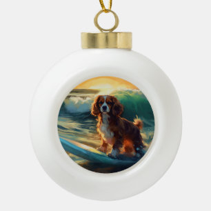 Boule En Céramique Cavalier King Beach Surf Peinture