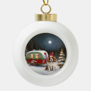 Boule En Céramique Cavalier King Charles Spaniel Caravane Noël