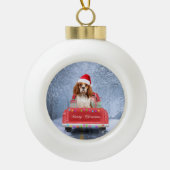 Boule En Céramique Cavalier King Charles Spaniel Chien neige noël (Devant)