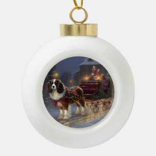 Boule En Céramique Cavalier King Charles Spaniel Noël Fête
