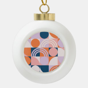Boule En Céramique Cercles du milieu du siècle : Motif géométrique