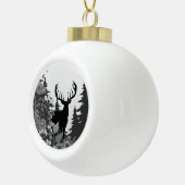 Boule En Céramique Cerf avec grand rack hors forêt (Droite)