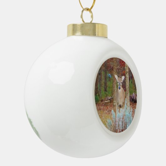 Boule En Céramique Cerf de Noël (Gauche)