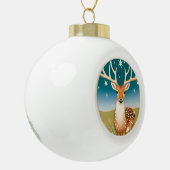 Boule En Céramique Cerf de Noël mignon (Gauche)