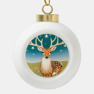 Boule En Céramique Cerf de Noël mignon