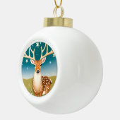Boule En Céramique Cerf de Noël mignon (Droite)