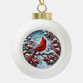 Boule En Céramique Chanson du Cardinal d'hiver" - Décor de la nature  (Devant)
