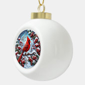 Boule En Céramique Chanson du Cardinal d'hiver" - Décor de la nature  (Droite)
