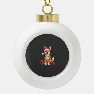 Boule En Céramique Chapeau de Père Noël éclairage Xmas drôle Tamaskan