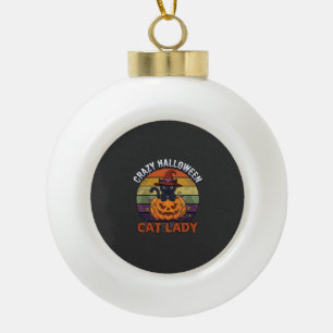 Boule En Céramique Chapeau de sorcière de citrouille noire de dame de
