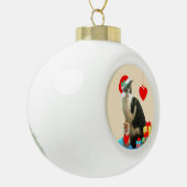 Boule En Céramique Chat de Noël Merlin (Gauche)