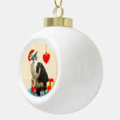Boule En Céramique Chat de Noël Merlin (Droite)