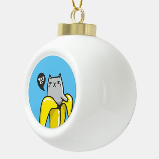 Boule En Céramique Chat en banane (Droite)