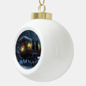 Boule En Céramique Chat noir Snowy Sleigh Ride Décor de Noël (Droite)