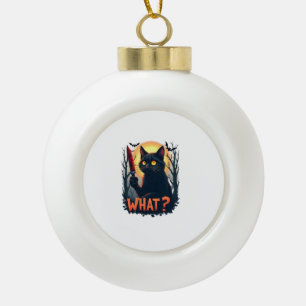 Boule En Céramique Chat Quel Chat Noir Meurtrier Avec Costume De Cout