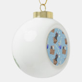 Boule En Céramique Chats en boîte et gouttes de lait sur bleu (Gauche)