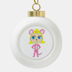 Boule En Céramique chatte rose