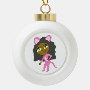 Boule En Céramique chatte rose