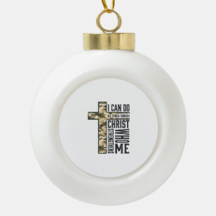 Boule En Céramique Chemise chrétienne Croix de la Foi Je peux faire t