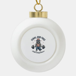 Boule En Céramique Chemise de levage de raton laveur patriotique sauv