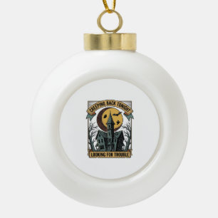 Boule En Céramique Chemise de maison hantée avec manoir effrayant gra