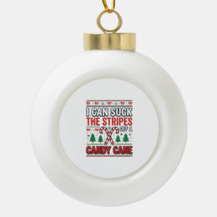 Boule En Céramique Chemise de Noël drôle de canne en bonbon