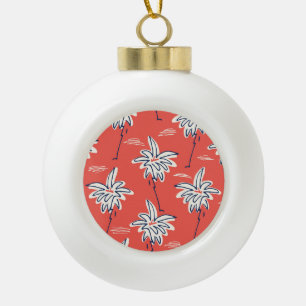 Boule En Céramique Chemise de plage hawaïenne, motif de doodle palm.