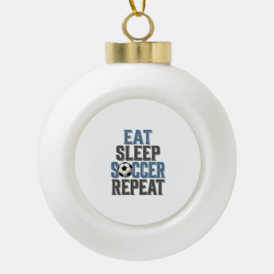 Boule En Céramique Chemise de typographie vintage Soccer Eat Sleep Re