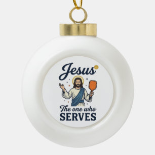 Boule En Céramique Chemise Jésus Pickleball Celui Qui Sert