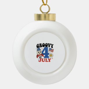 Boule En Céramique Chemise patriotique de fusée Groovy 4 juillet Desi