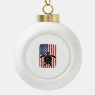 Boule En Céramique Chemise patriotique vintage tortue marine drapeau 