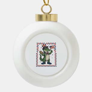 Boule En Céramique Chemise vintage avec drapeau de hot dog d'alligato