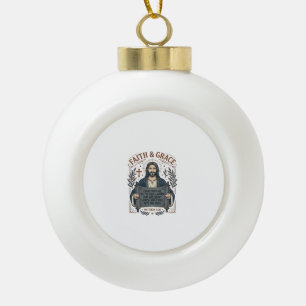 Boule En Céramique Chemise vintage brodée de Jésus Croix Graphique ch