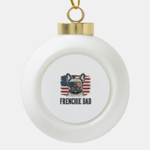 Boule En Céramique Chemise Vintage Frenchie Dad Bulldog Patriotique_1
