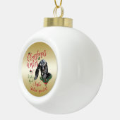 Boule En Céramique CHÈQUE | Noël Voeux Bébé Chèvre Baisers Nubian (Droite)