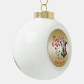 Boule En Céramique CHÈQUE | voeux de Noël Bébé Chèvre Baisers LaManch (Gauche)