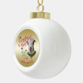 Boule En Céramique CHÈQUE | voeux de Noël Bébé Chèvre Baisers LaManch (Droite)