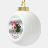 Boule En Céramique CHÈQUE | voeux de Noël Bébé Chèvre Baisers Nubian  (Droite)