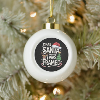 Boule En Céramique Cher Père Noël J'ai été Piégé Noël Renne Arbre