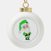 Boule En Céramique Chibi Santa green suit (Devant)