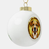 Boule En Céramique Chien avec fond doré (Gauche)