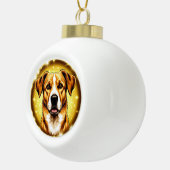 Boule En Céramique Chien avec fond doré (Droite)