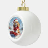 Boule En Céramique Chien beagle dans la boue Laisser il neige Noël (Droite)