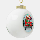 Boule En Céramique Chien dalmate avec cadeaux de Noël (Gauche)