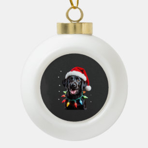 Boule En Céramique Chien en pyjama avec lumières de sapin de Noël Lab